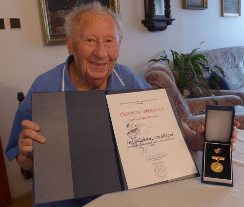 Vladimír Prchlík oceněný medailí TGM (foto: 21. 9. 2015)